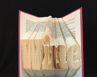 Folded Book Art- Wine-Unique Gift-Custom Hand Made Art-Christmas-Birthday