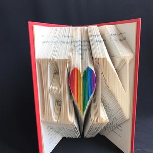 Folded Book Art-Initials-Unique Gift-Custom Hand Made Art-Boyfriend/Girlfriend-Vatentine Day Gift