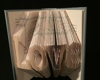 Folded Book Art-Love-Unique Gift-Custom Hand Made Art-Home Decor-Boyfriend Girlfriend -Wedding-Valentine Day-Anniversary