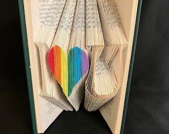 Folded Book Art-Initials-Unique Gift-Custom Hand Made Art-Boyfriend/Girlfriend-Vatentine Day Gift