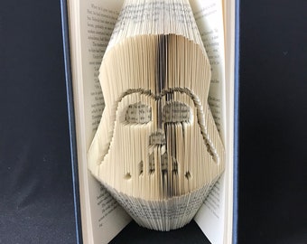 Folded Book Art-Darth Vader-Unique Gift-Custom Hand Made Art-Gift for Her/Him- Gift for Star Wars Fan-Unique Birthday Gift-Keepsake