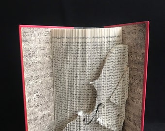 Folded Book Art-Violin-Musician Gift-Music Teacher Gift-Music Recital gift- Musical Director Gift