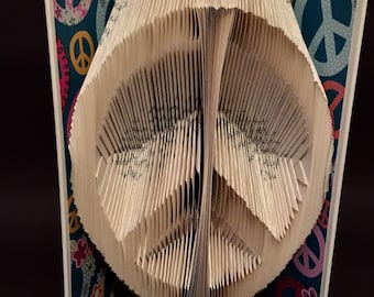 Folded Book Art-Peace Symbol-Gift for Her/Him-Military Gift-Unique Gift-NEw York City-Friend Gift-Encouragement Gift