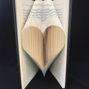 Folded Book Art-Heart-Unique Gift-Custom Hand Made Art-Home Decor-Valentine Gift-Paper Anniversary gift-Wedding Gift-Christmas gift