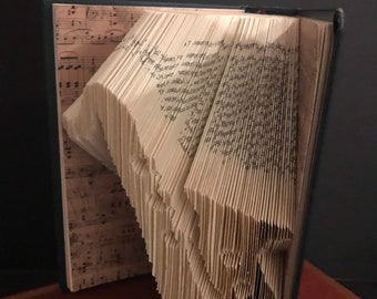Folded Book Art-Saxophone -Music Gift-Music Teacher Gift-Christmas-Birthday