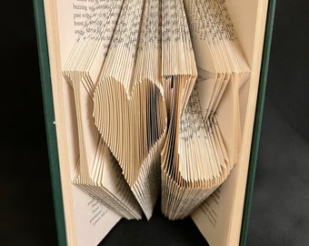 Folded Book Art-Initials-Unique Gift-Custom Hand Made Art-Boyfriend/Girlfriend-Vatentine Day Gift