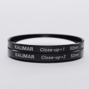 Two vintage KALIMAR 52mm filters - Close-up +1 +2
