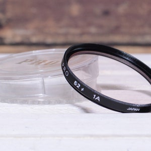 Vintage PRO 52mm 1A filter w/ case for 35mm film SLR camera