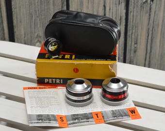 Vintage Petri Auxiliary Lenses - TelePhoto Wide Angle and Petri Tele-Wide Finder