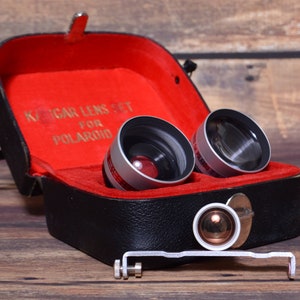 Vintage Kaligar Lens Set for Polaroid 100 Camera with original case
