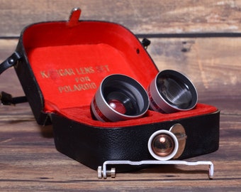 Vintage Kaligar Lens Set for Polaroid 100 Camera with original case