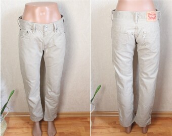 90's Vintage women's beige 511 Levi's jeans high waist straight jeans W30 L30 size Levis jeans 90s Grunge jeans Boyfriend jeans Streetwear