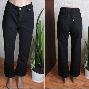 90er Jahre Vintage Damen schwarz Levi es Jeans hohe Taille gerade bein W32 L34 Levis 627 Jeans Grunge Jeans Damen Levi es Jeans