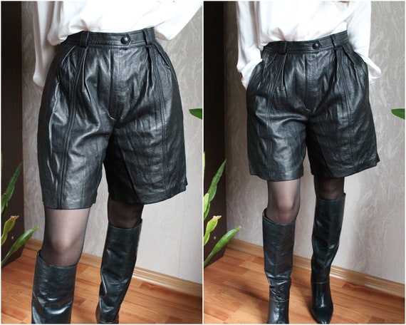 biker leather shorts