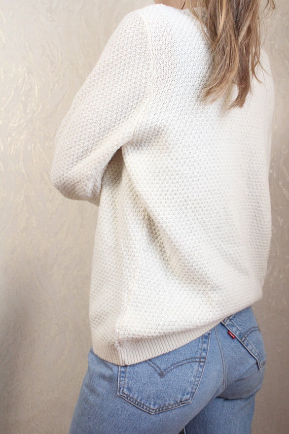90s vintage womens beige woolen sweater Tommy Hil… - image 8