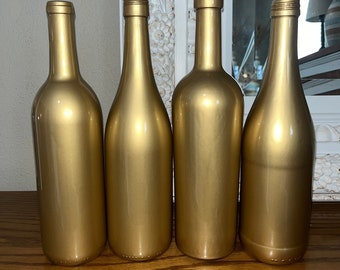 Gold Wedding Wine Bottle Centerpieces/ roaring 20’s/ Gatsby decor