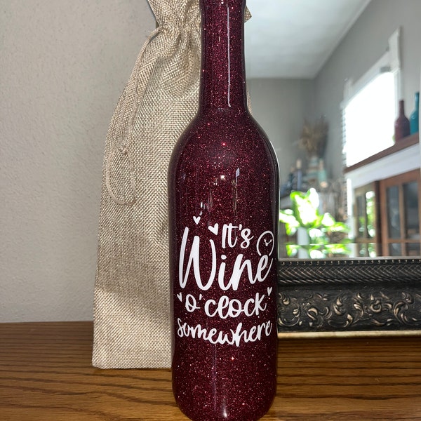 Glitter Wine Bottle Decor | Home Decor | Party Decor (1 bottle)