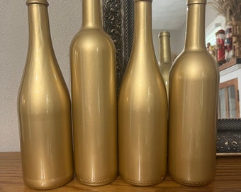 Gold Wedding Wine Bottle Centerpieces/ roaring 20’s/ Gatsby decor