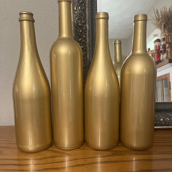 Gold Wedding Wine Bottle Centerpieces/ roaring 20’s/ Gatsby decor
