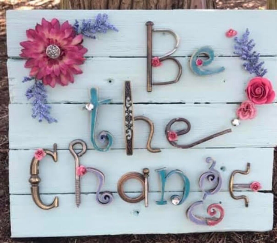 Be the Change Word Art Sign - Etsy