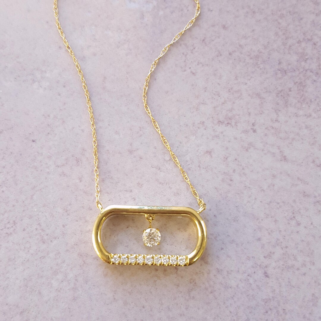 Dancing Paperclip Diamond Necklace - Etsy