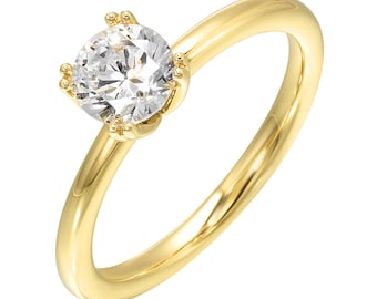 14K Yellow Gold Semi-Mount Solitaire Engagement Ring