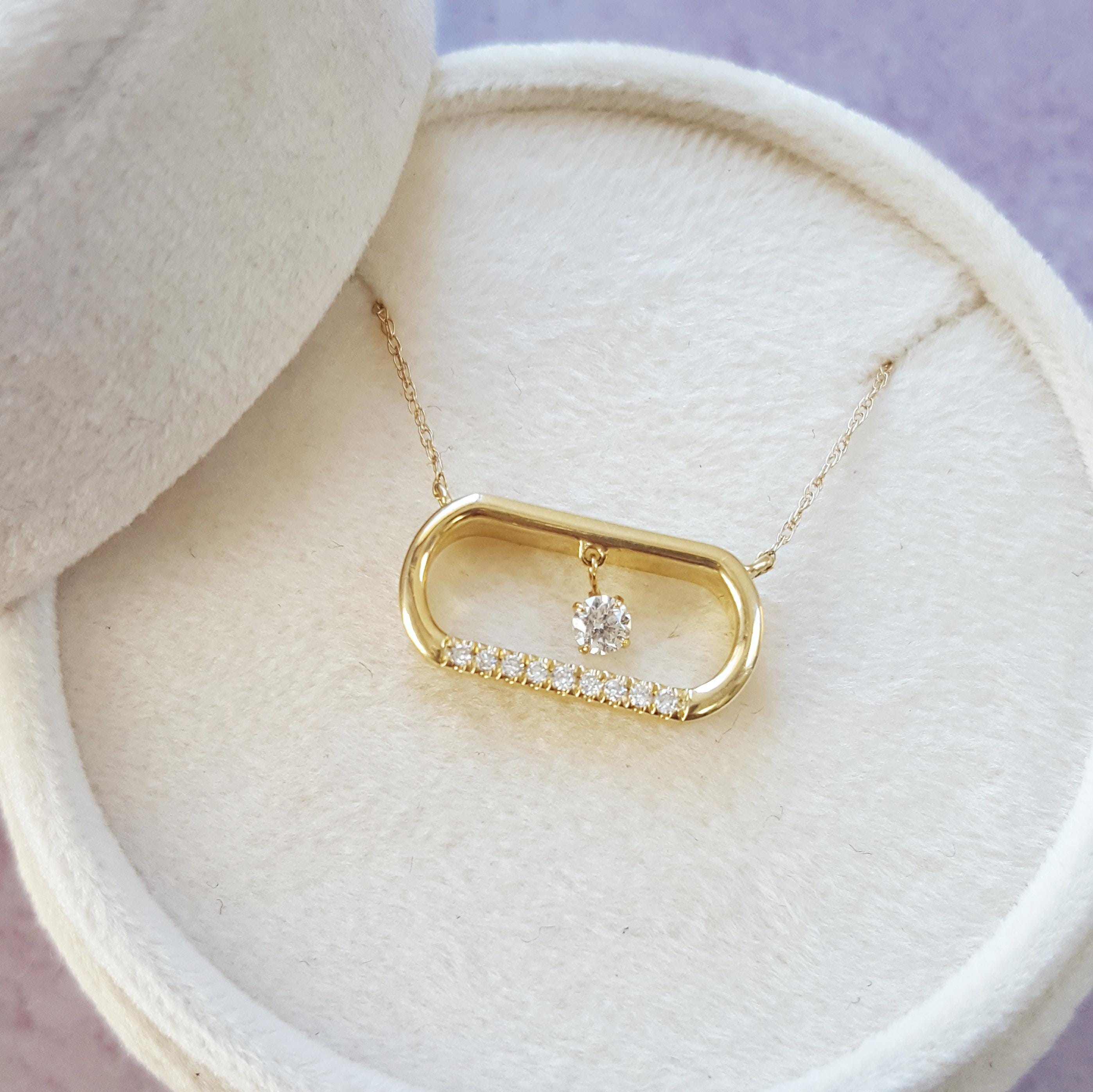 Dancing Paperclip Diamond Necklace - Etsy