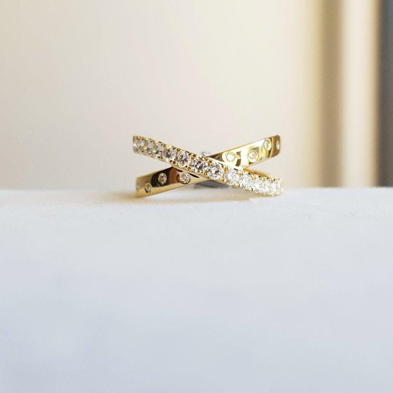 Overlapping Diamond Rings Gems One Overlapping Diamond Ring - Etsy