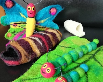 De oruga a mariposa, capullo, Oruga muy hambrienta, mariposa, oruga de fieltro