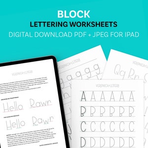 Block Lettering Worksheets image 1