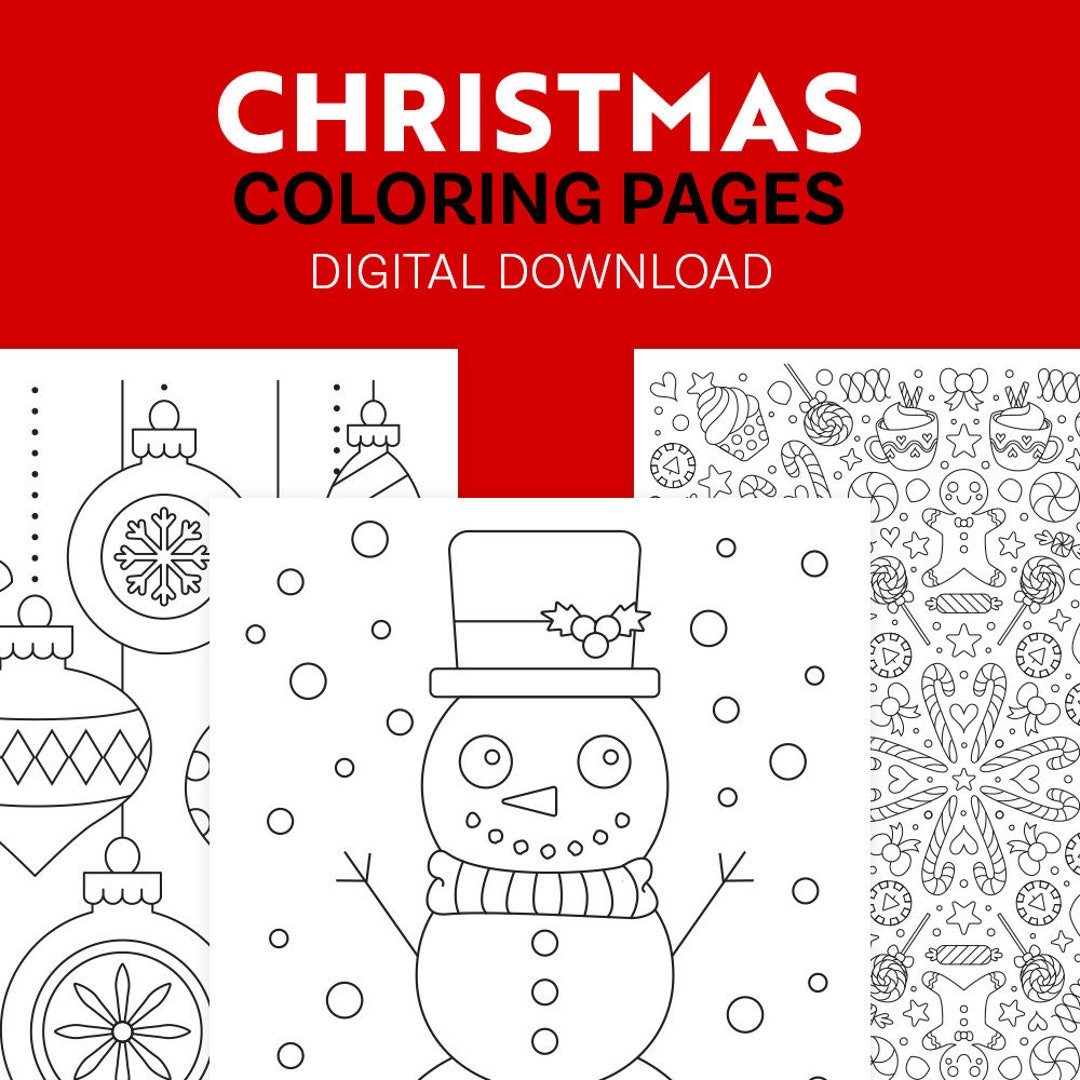 Christmas Coloring Pages Print at Home and Color on iPad - Etsy