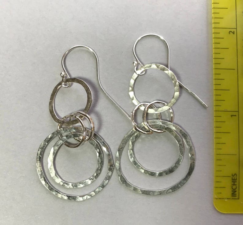 Silver Interlocking Hoop Earrings Multi Hoop Earrings Etsy