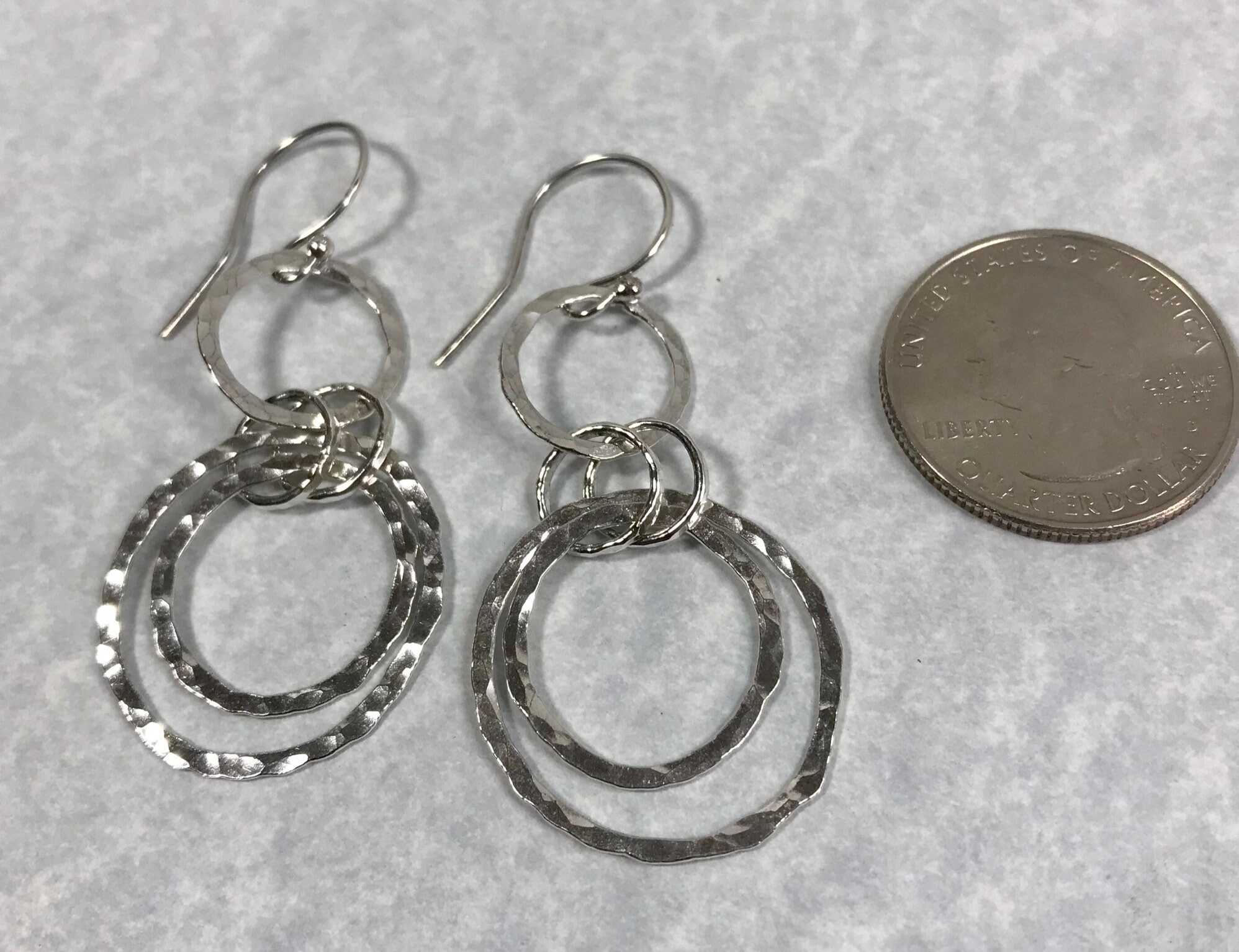 Silver Interlocking Hoop Earrings Multi Hoop Earrings Etsy