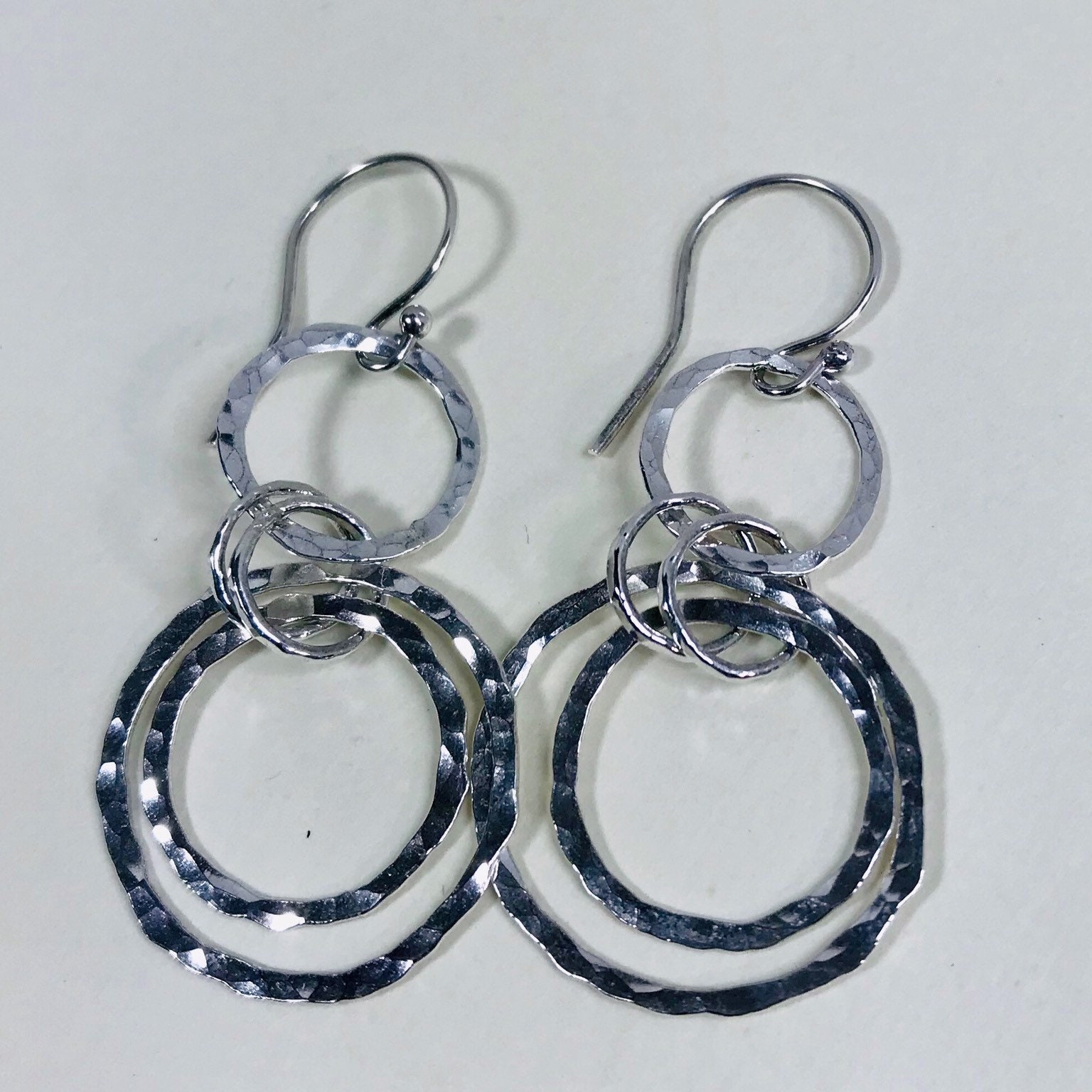 Silver Interlocking Hoop Earrings Multi Hoop Earrings Etsy