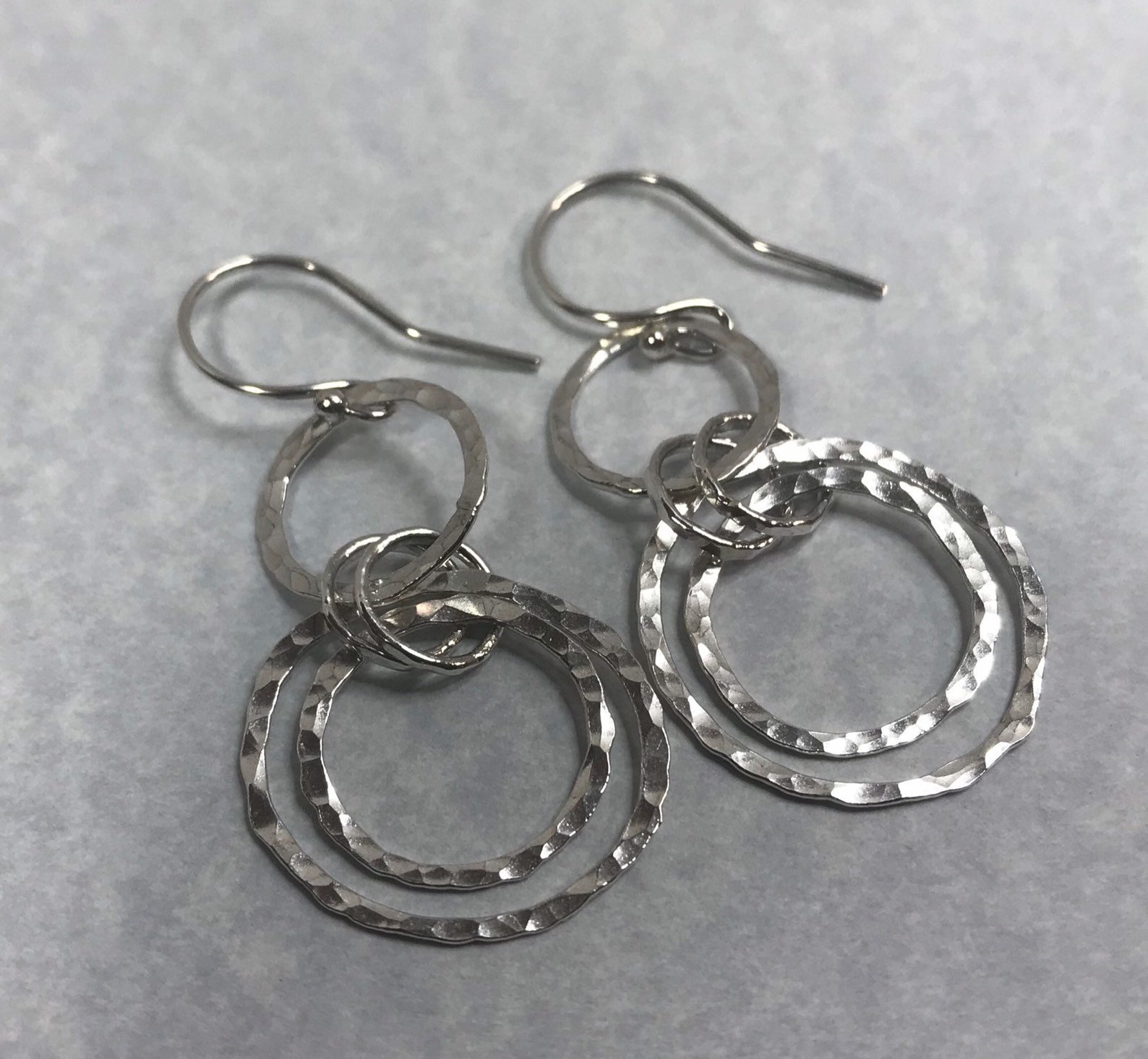 Silver Interlocking Hoop Earrings Multi Hoop Earrings Etsy