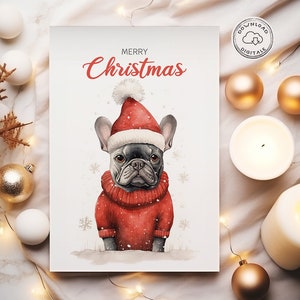 Französische Bulldoggen-Weihnachtskarte