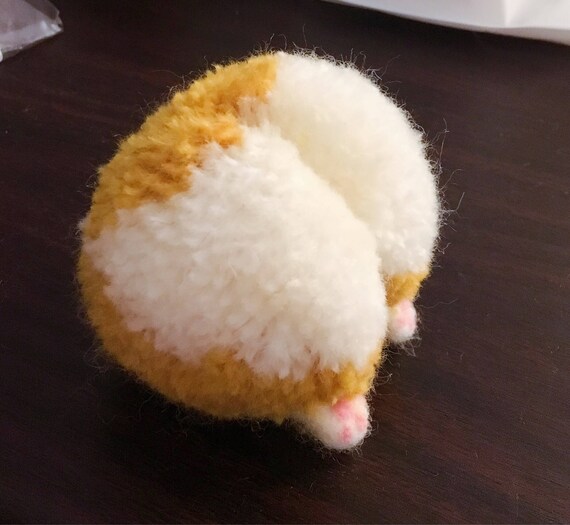 Palm Big Fluffy Corgi Butt Keychain Sell Phone Chaining Etsy