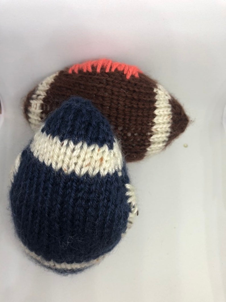 Handmade knit squeaky dog toys