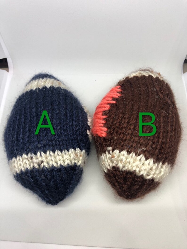 Handmade knit squeaky dog toys