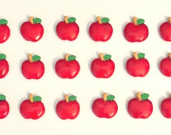 Apple Cake Decor, 18 pcs, Fondant Cake Decorations, Cupcake Toppers, Cake Toppers Party Decor, Birthday Cake Decor