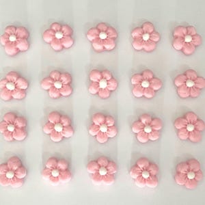 Floral Cake Decor, 20 pcs Fondant Cake Decorations, Cupcake Toppers, Pink Flowers Cake Toppers Party Decor, Birthday Cake Decor