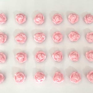 Fondant Roses, 24 pcs Fondant Cake Decorations, Cupcake Toppers, Pink Roses Cake Toppers Party Decor, Birthday Cake Decor