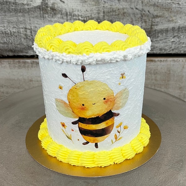 Bee Cake, Fake Bee Cake, Bee Decor, Kitchen Decor, Faux Cake, Fake Cake Food Display, Prop Cake, Spring Decor, Cute Bee Cake