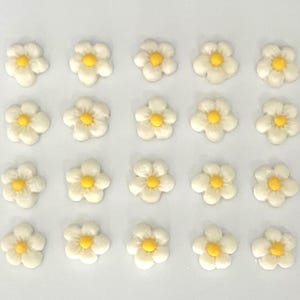 Floral Cake Decor, 20 pcs Fondant Cake Decorations, Cupcake Toppers, White Flowers Cake Toppers Party Decor, Birthday Cake Decor