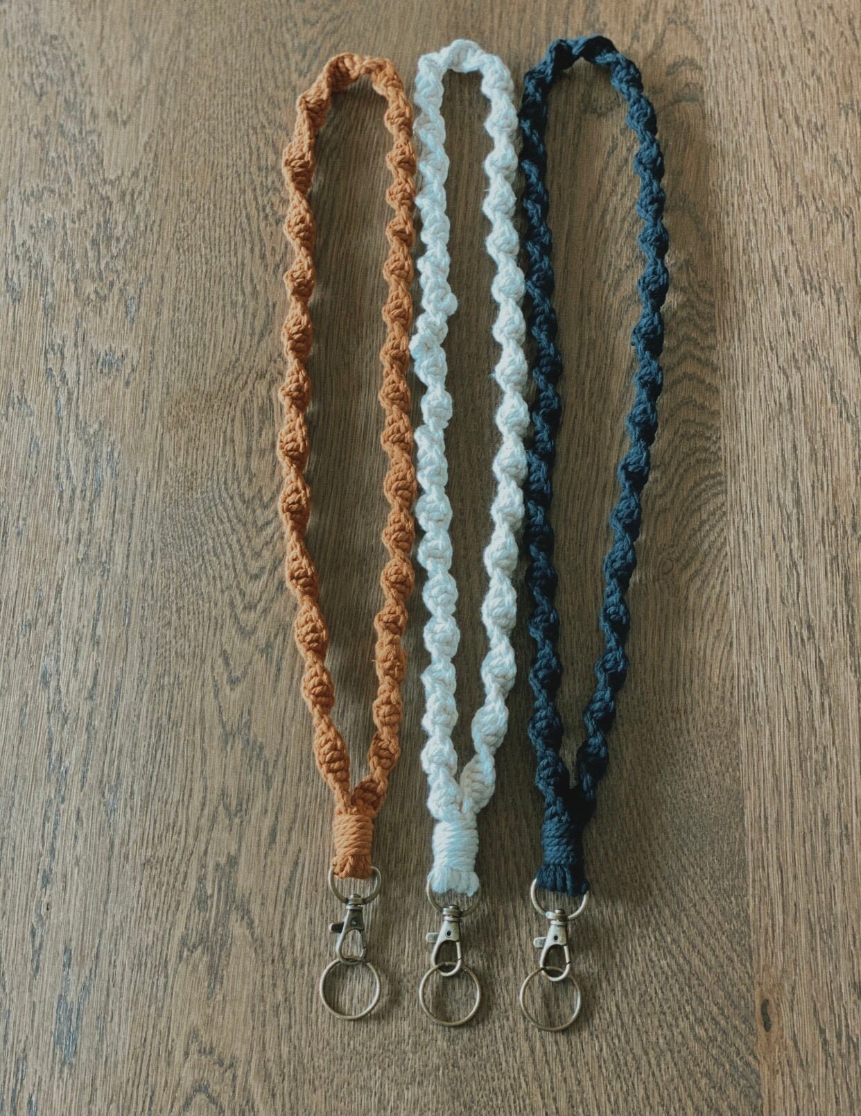 Macrame Lanyard Macrame Twisted Lanyard Key Holder ID Etsy