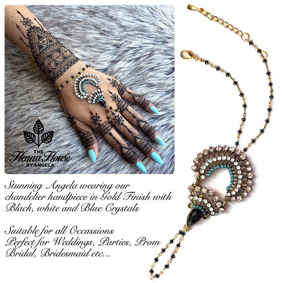 Indian Finger Ring Hand Harness Chain Bracelet Jewellery Designer Bollywood Wear
