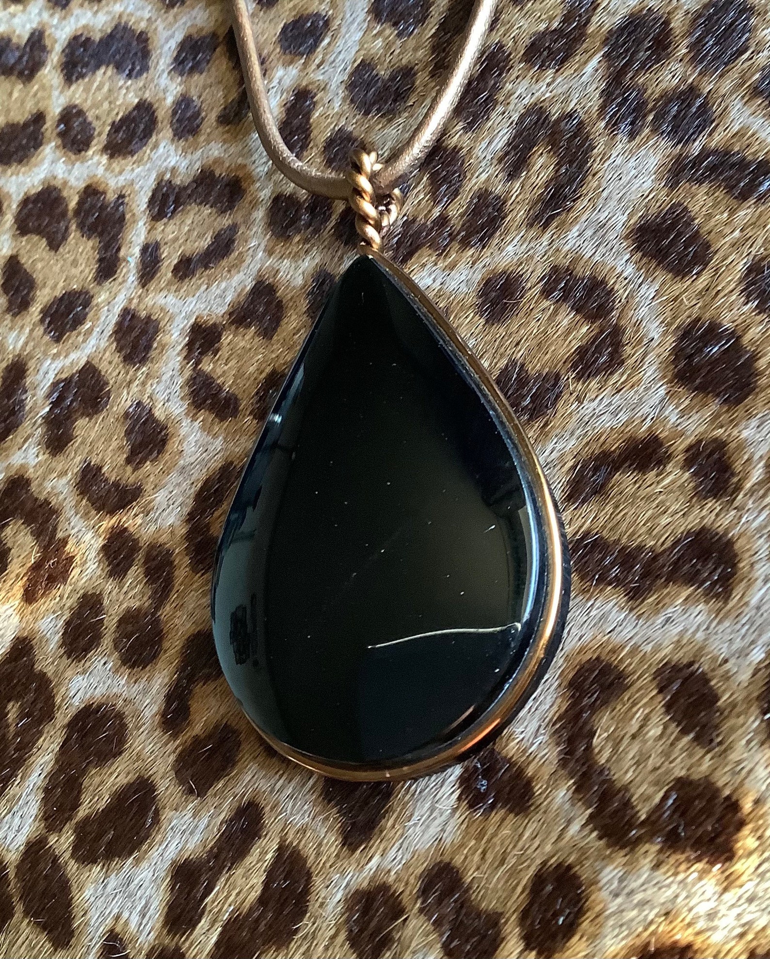 Black Obsidian Pendant Necklace Etsy