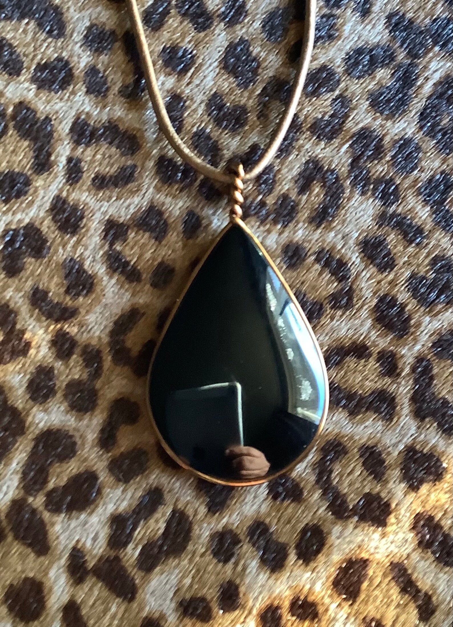Black Obsidian Pendant Necklace Etsy