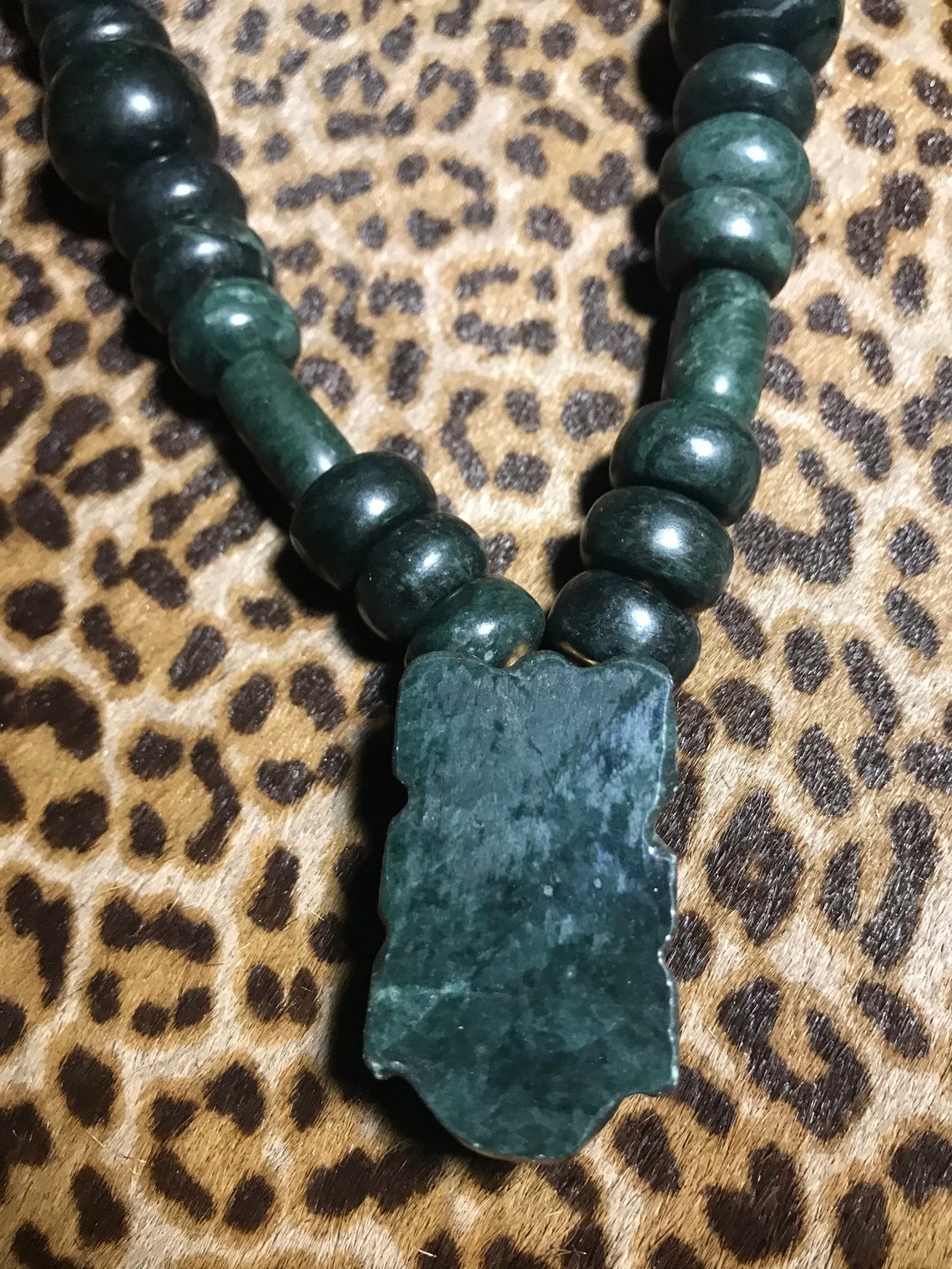 Guatemalan Jade Necklace With Mayan Mask Pendant Etsy