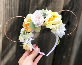 Yellow Floral Wire Ears